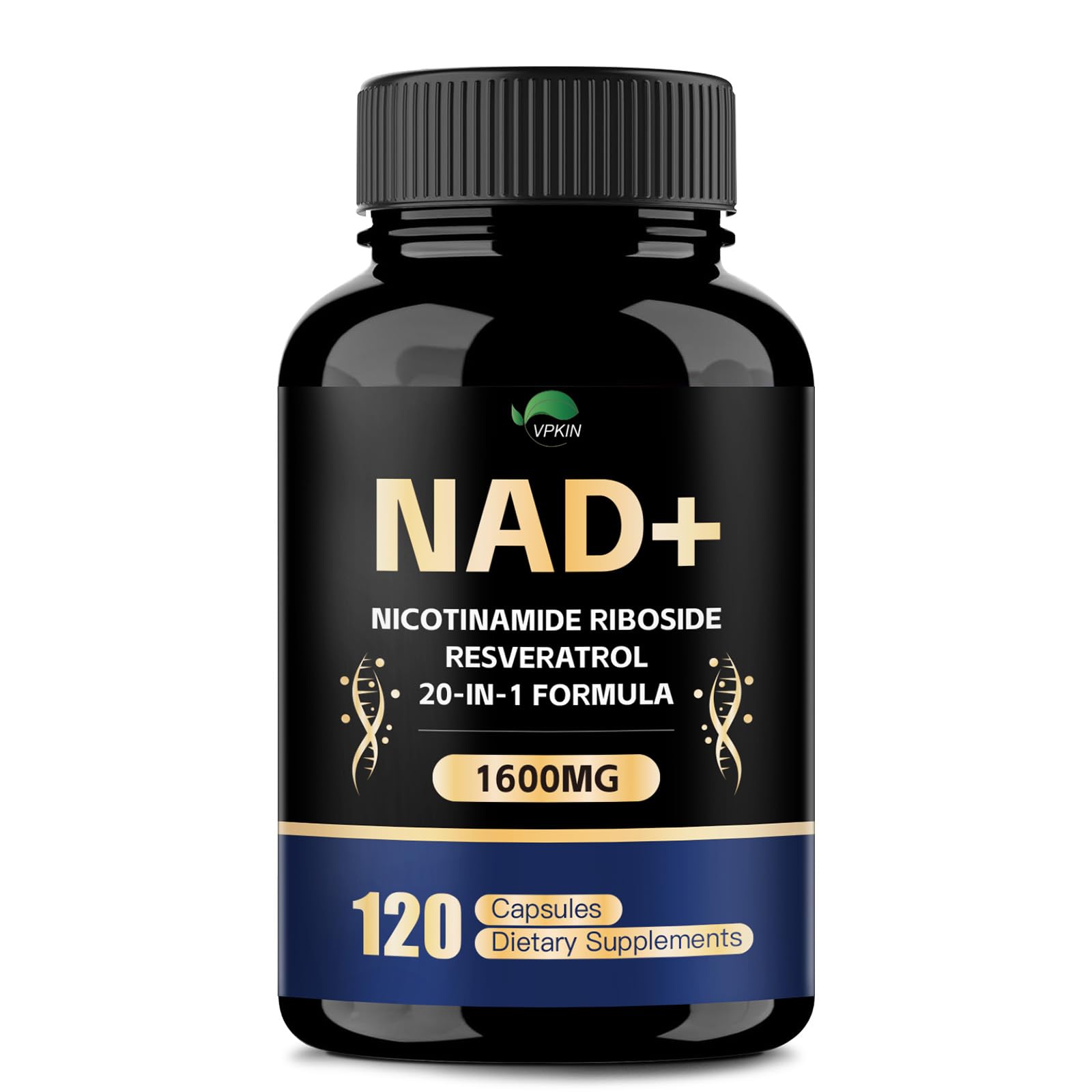 VPKIN NAD Supplement,1500mg NAD+ Supplement with Resveratrol,Nicotinamide,Quercetin,CoQ10,Support Energy & Repair, Vitality,Non-GMO, No Fillers(120 Capsules) VPKIN buy supplements canada