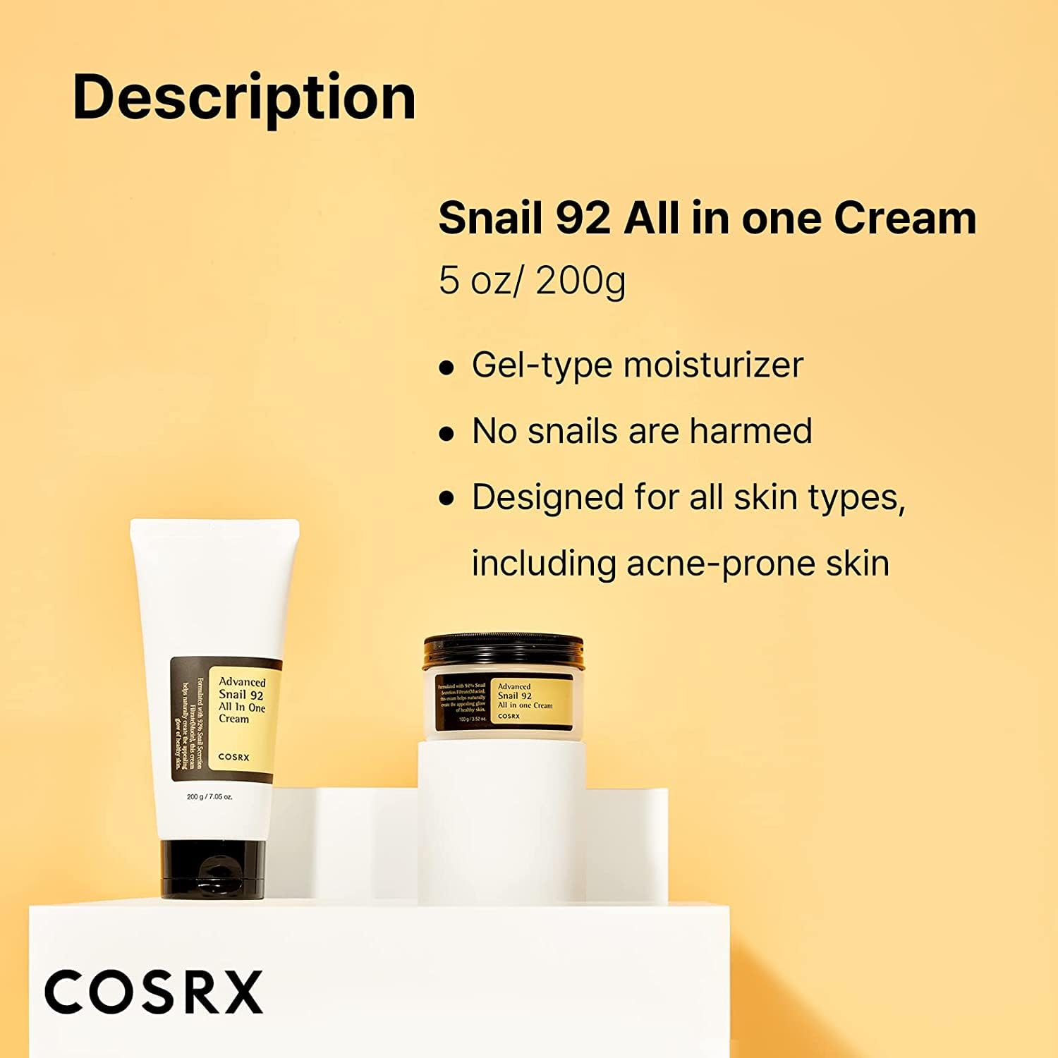 COSRX Snail Mucin 92% Moisturizer, Daily Repair Face Gel Cream for Dry, Sensitive Skin COSRX buy supplements canada