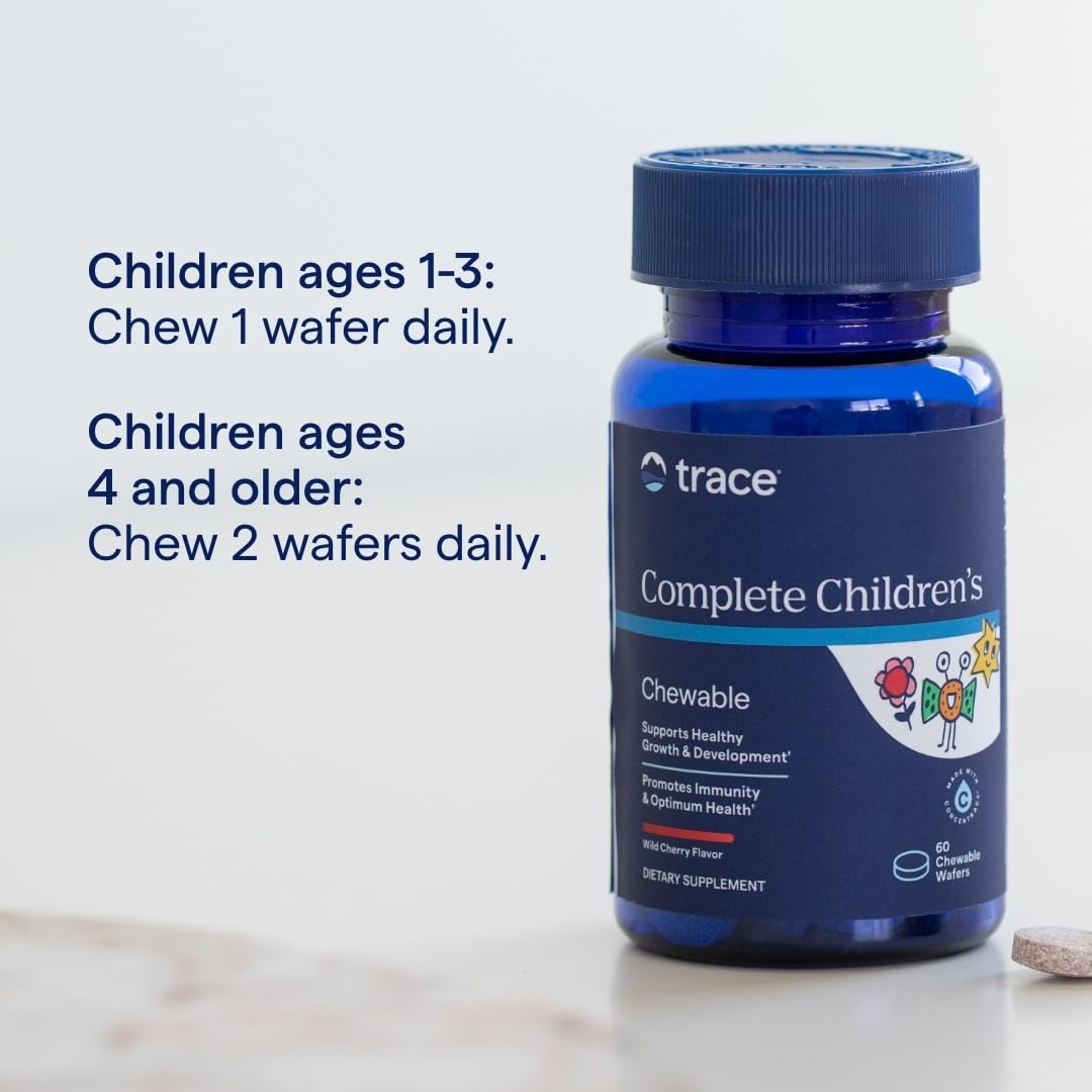 Trace Minerals Complete Children's Chewable - Gluten-Free Multivitamin for Kids - Chewable Multivitamin Supplement to Support Health & Development - 60 Chewable Wafers (30 Servings) Trace Minerals buy supplements canada