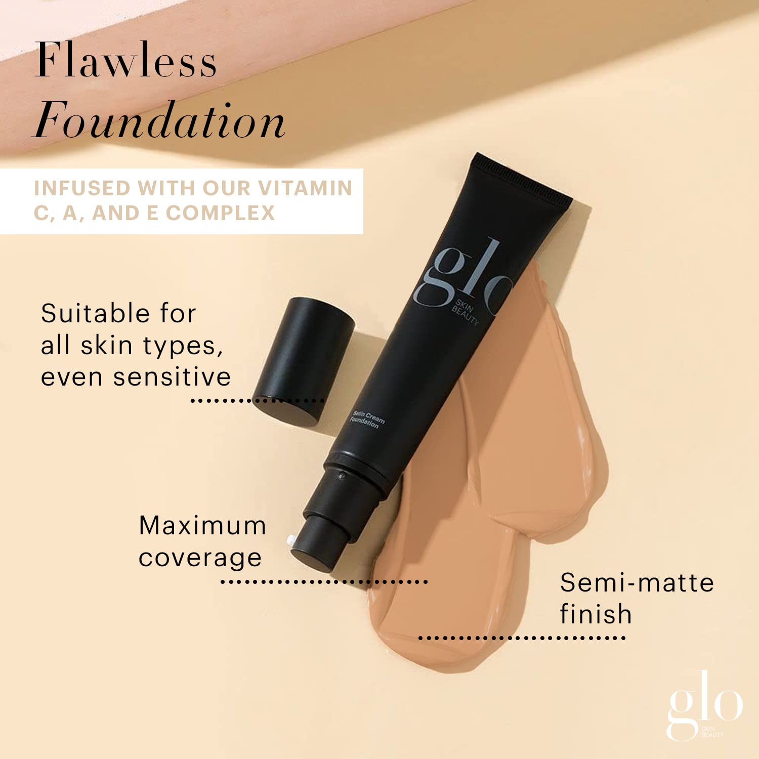Glo Skin Beauty Satin Cream Foundation Makeup for Face, Beige Medium - Full Coverage, Semi Matte Finish, Conceal Blemishes & Even Skin Tone Glo Skin Beauty buy supplements canada