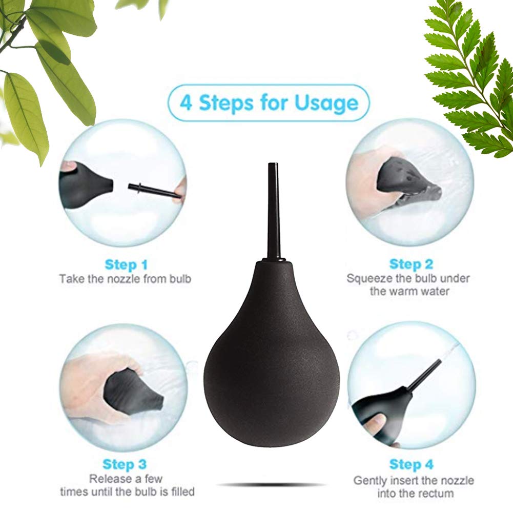GNEGKLEAN Black Silicone Enema Bulb Kit 7.6oz Clean Anal Douche for Men Women with 19.7in GNEGKLEAN buy supplements canada