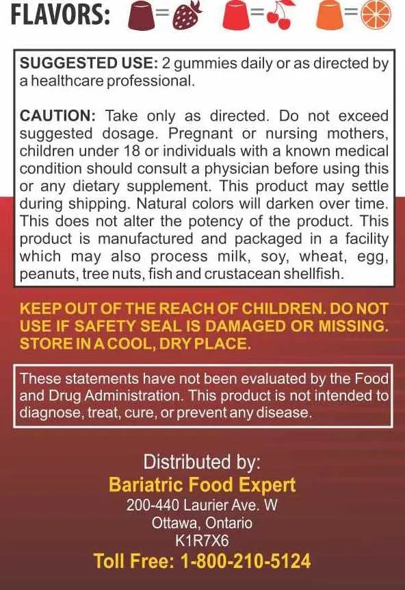 Bariatric Expert Multivitamin Gummies – Fast-Melting Dietary Supplement for Adults Post-Gastric Sleeve and Bypass, Nutritionist Recommended, 90 Count Bariatric Food Expert buy supplements canada