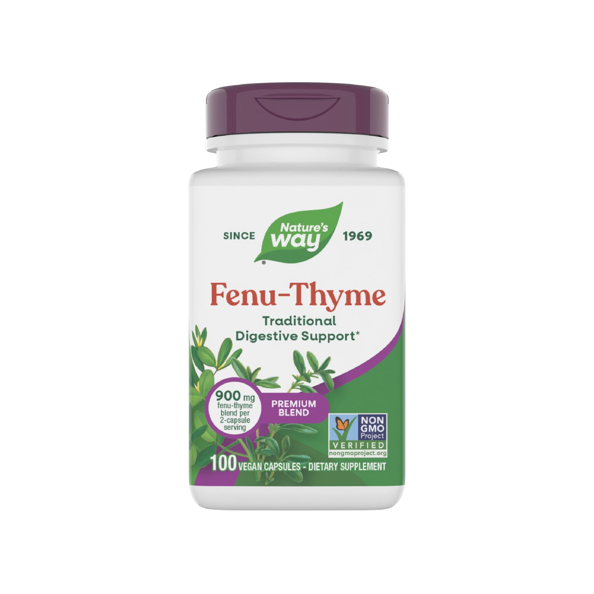 Nature's Way Fenu-Thyme - Traditional Digestive Support Blend* - 900 mg of Thyme & Fenugreek per 2-Capsule Serving - Non-GMO Project Verified & Dairy Free - 100 Vegan Capsules Nature's Way buy supplements canada