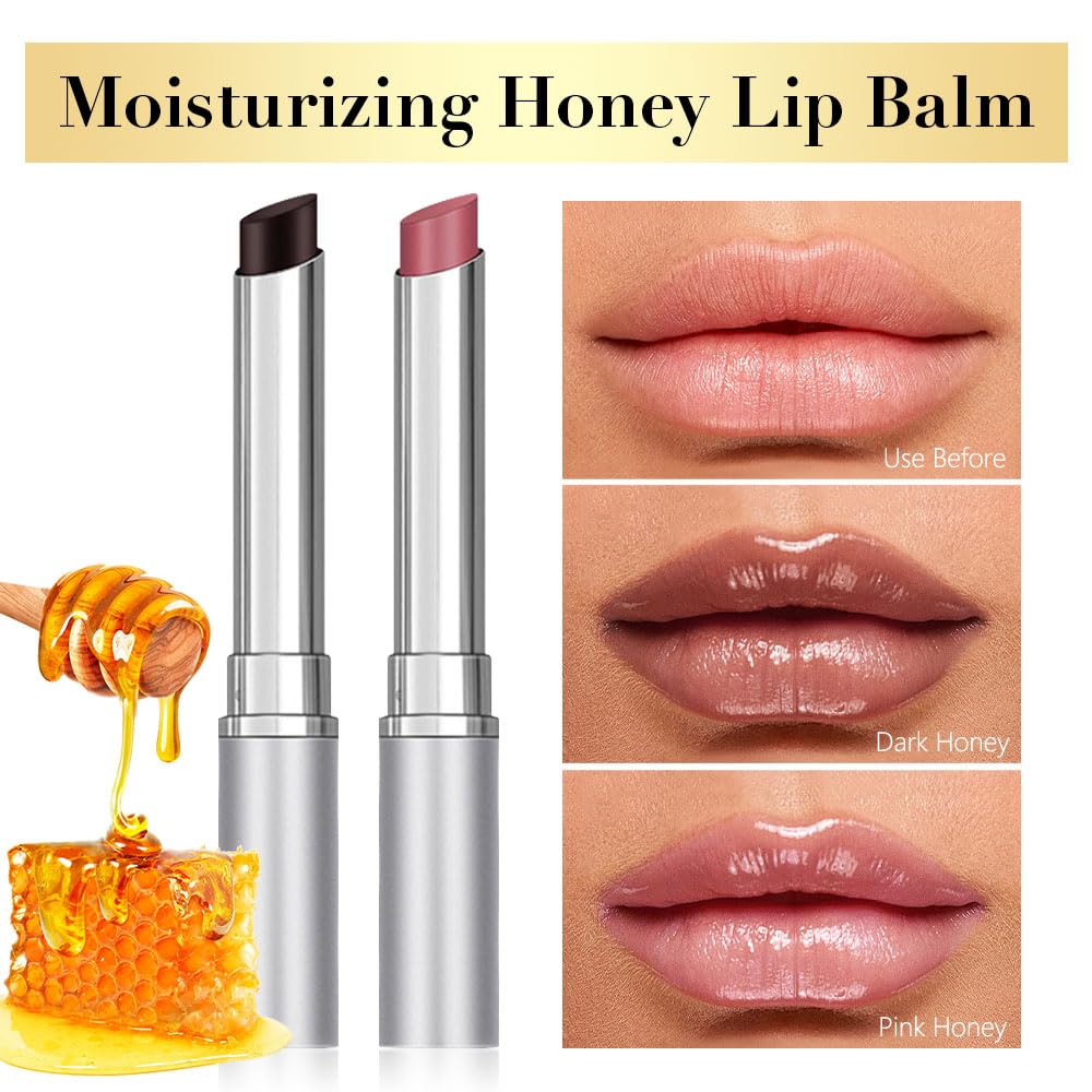 Honey Butter Lipstick Tinted Lip Balm, Shine Moisturizing Plumper Lipstick for Women, Natural Nourishing Hydrating Lip Gloss Stain for Dry Lips, Lightweight Lip Liner Care Makeup, Vegan - Black & Pink HHLTOH buy supplements canada