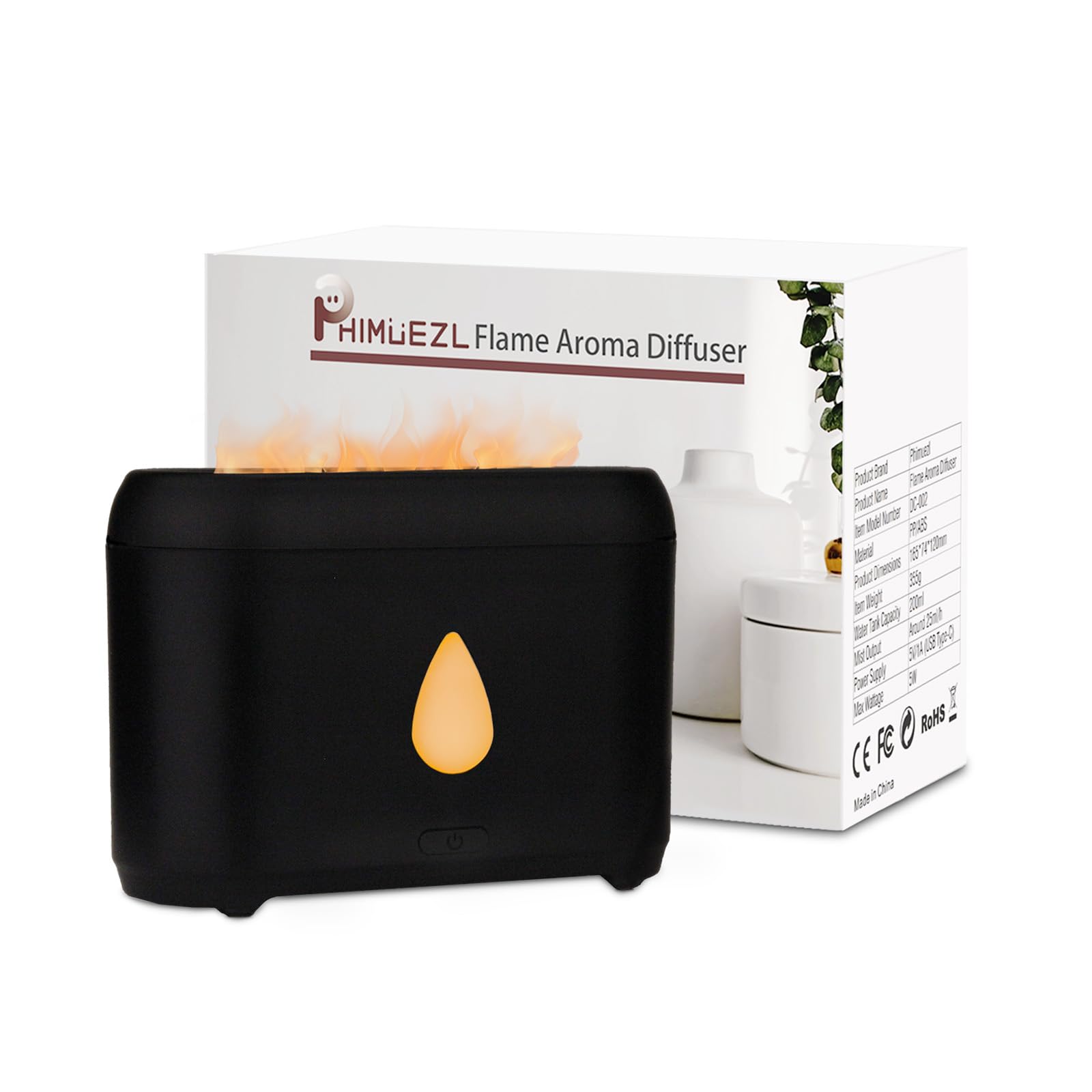 Flame Diffuser for Essential Oils (Black) Phimuezl buy supplements canada
