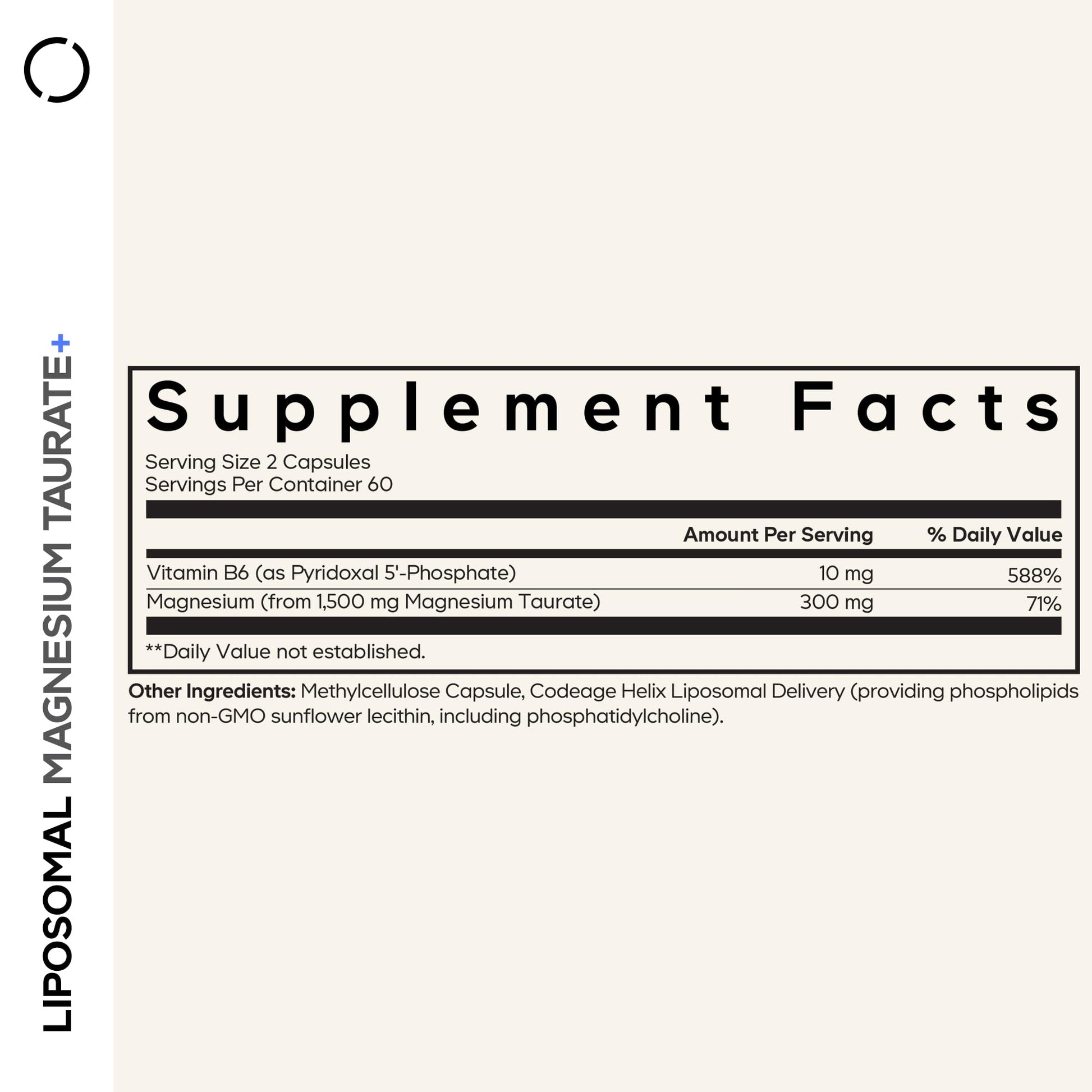 Codeage Liposomal Magnesium Taurate+ Supplement - Magnesium Taurate, Vitamin B6 as Pyridoxal 5-Phosphate, 2-Month Supply - Liposomal Delivery, Vegan, Non-GMO, Gluten-Free, 120 Capsules Codeage buy supplements canada