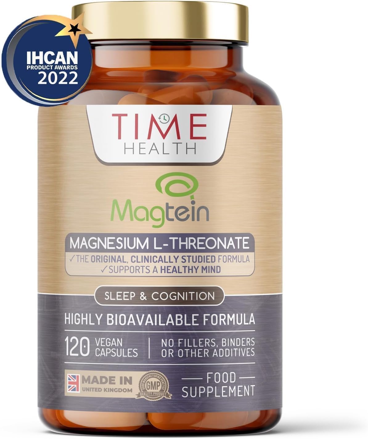 Magtein® Magnesium – 120 Capsules – High Strength 2100mg – Highly Bioavailable Time Health buy supplements canada