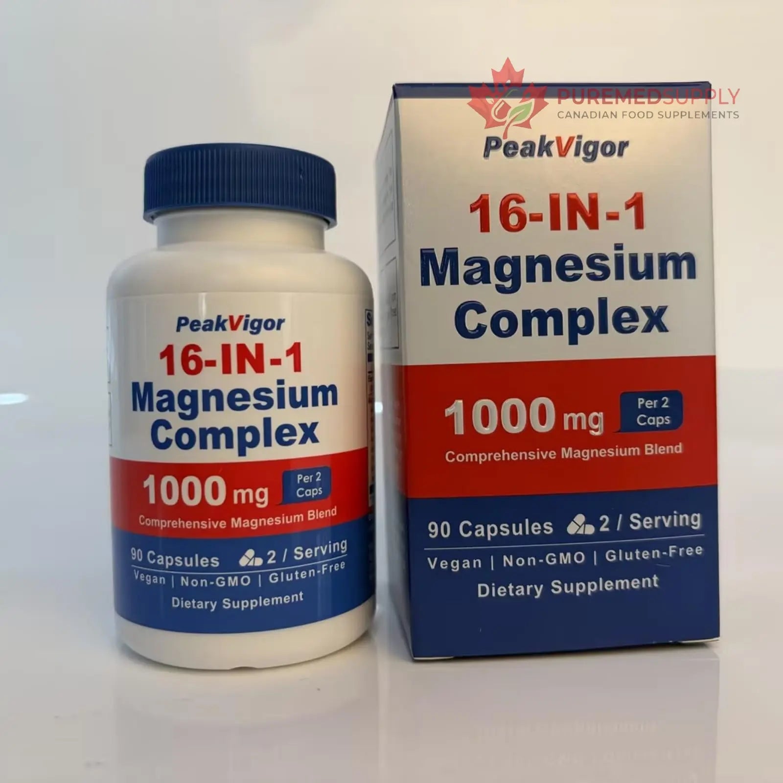 16 in 1 Magnesium Complex, 1000mg Magnesium Complex Supplement for Women with Magnesium Glycinate, Citrate, Orotate, L-Threonate, Malate, Third-Party Tested, Easy-Swallow Vegan Capsules PeakVigor buy supplements canada