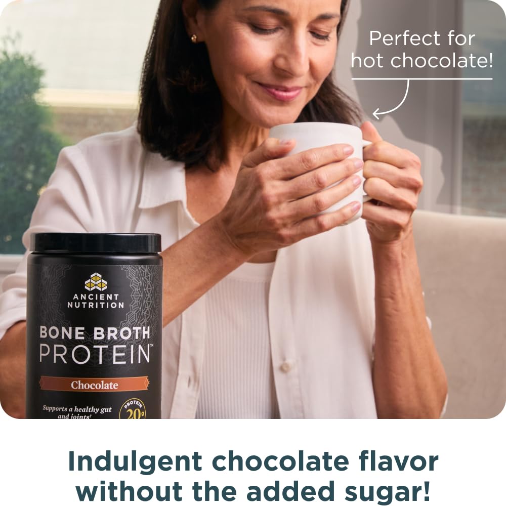Ancient Nutrition Protein Powder Made from Real Bone Broth, Chocolate, 20g Protein Per Serving, 20 Serving Tub, Gluten Free Hydrolyzed Collagen Ancient Nutrition buy supplements canada