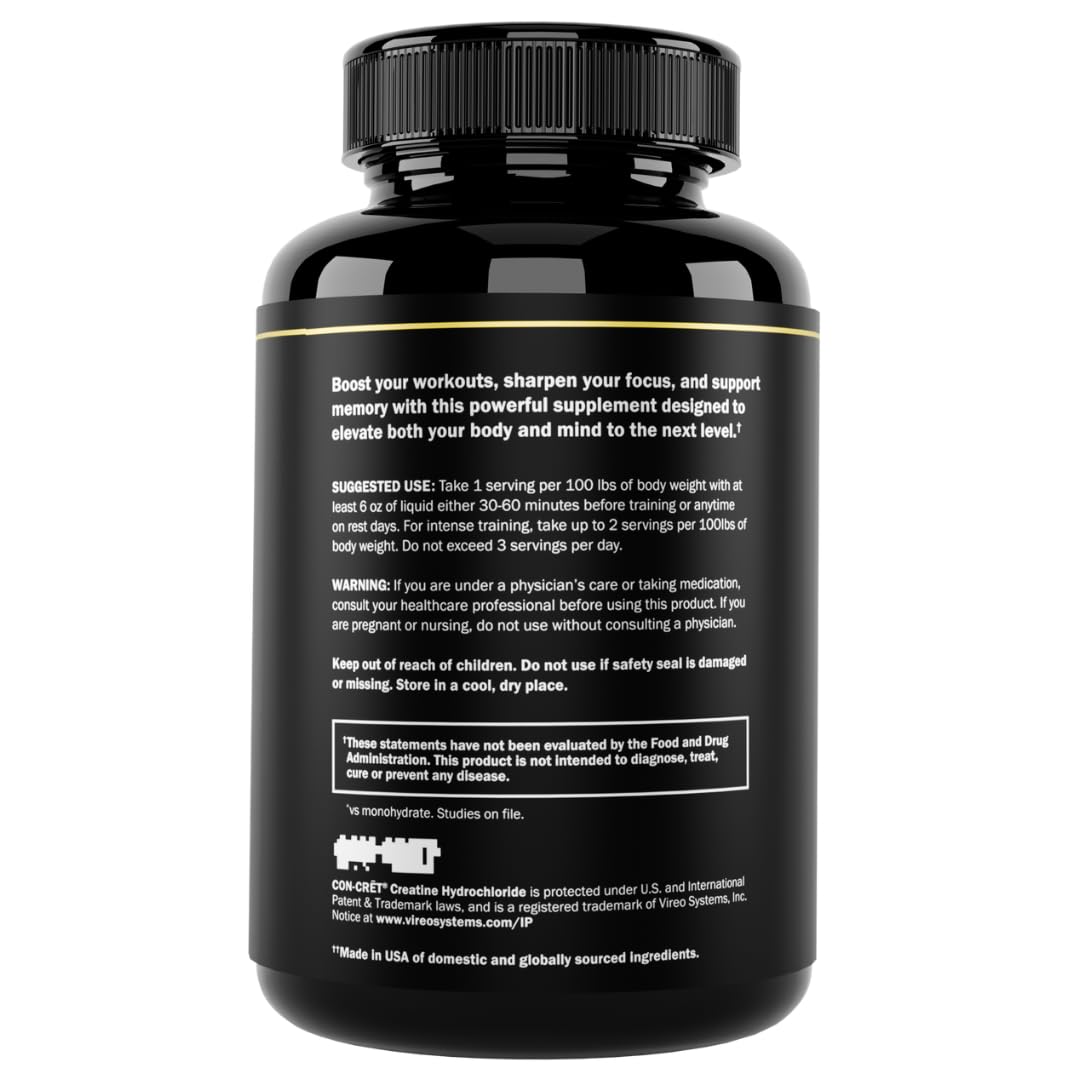 Prime Labs Creatine HCl Capsules - with CON-CRĒT®, Rhodiola Root Extract, & L-Theanine - Muscle Support, Endurance, Cognitive Function - for Men & Women - 60 Pills Prime Labs buy supplements canada