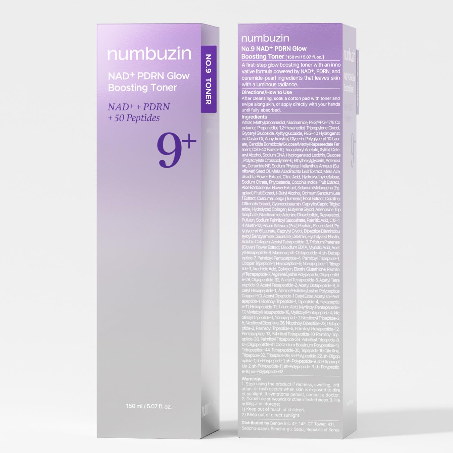 numbuzin No.9 NAD+ Salmon PDRN Glow Boosting Toner, Hydrating & Firming Toner for Wrinkles, Fine Lines & Dull Skin numbuzin buy supplements canada