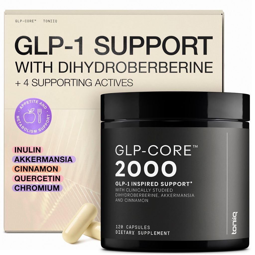Toniiq GLP-1 Support — with Clinically Studied, Patented GlucoVantage® Dihydroberberine and Akkermansia — Appetite and Fullness Support — 120 Capsules (60-Day Supply) Toniiq buy supplements canada