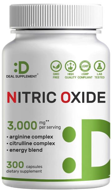 Nitric Oxide Supplement 3,000mg, 300 Capsules | 12-in-1 Complex for Men & Women – Arginine, Citrulline, Korean Red Ginseng, DEAL SUPPLEMENT buy supplements canada