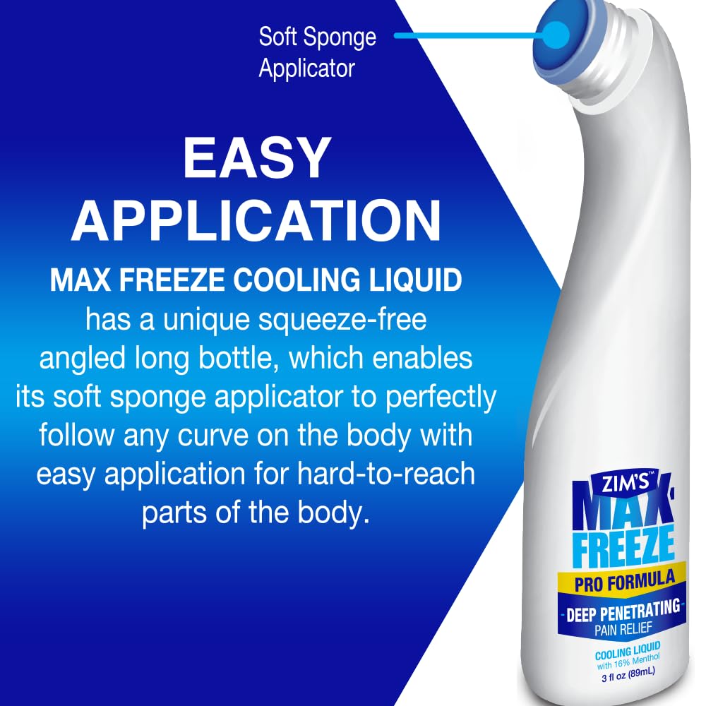 Zim's Max Freeze Liquid | 3 Pack - Pain Relief Topical Analgesic Cooling Liquid for Muscles and Joints Associated with Backaches, Arthritis, Strains, Bruises & Sprains, (P251080-1) 3 Ounce Zim’s Max buy supplements canada