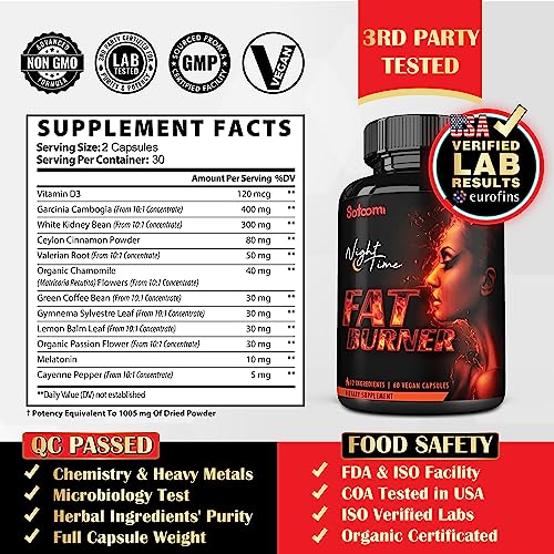 12in1 Night Time Fat Burner for Women - VitaminD.3, Garcinia Cambogia, White Kidney Bean Satoomi buy supplements canada