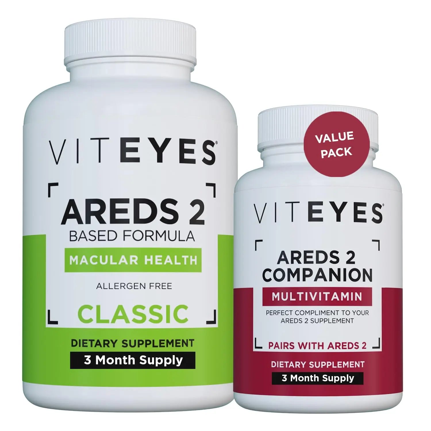 Viteyes AREDS 2 Capsules and Viteyes Multivitamin AREDS 2 Companion, Single Daily Dose Eye Vitamins, 3 Month Supply Viteyes buy supplements canada