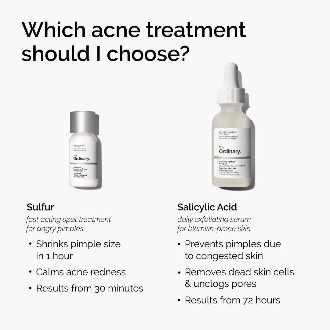 The Ordinary Sulfur 10% Powder-to-Cream Acne Spot Treatment Concentrate, Reduces Pimple Size and Zit Redness, 0.18 Oz The Ordinary buy supplements canada