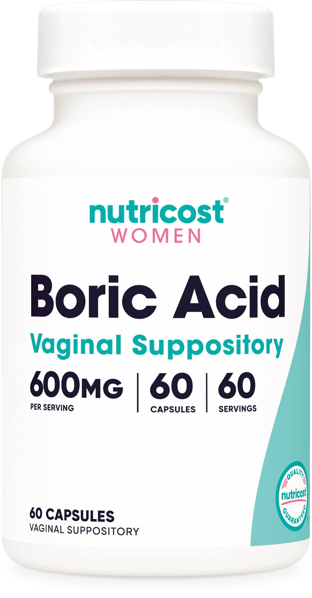 Nutricost Boric Acid 600mg, 60 Capsules - Vaginal Suppository - Non-GMO - for Women Nutricost buy supplements canada