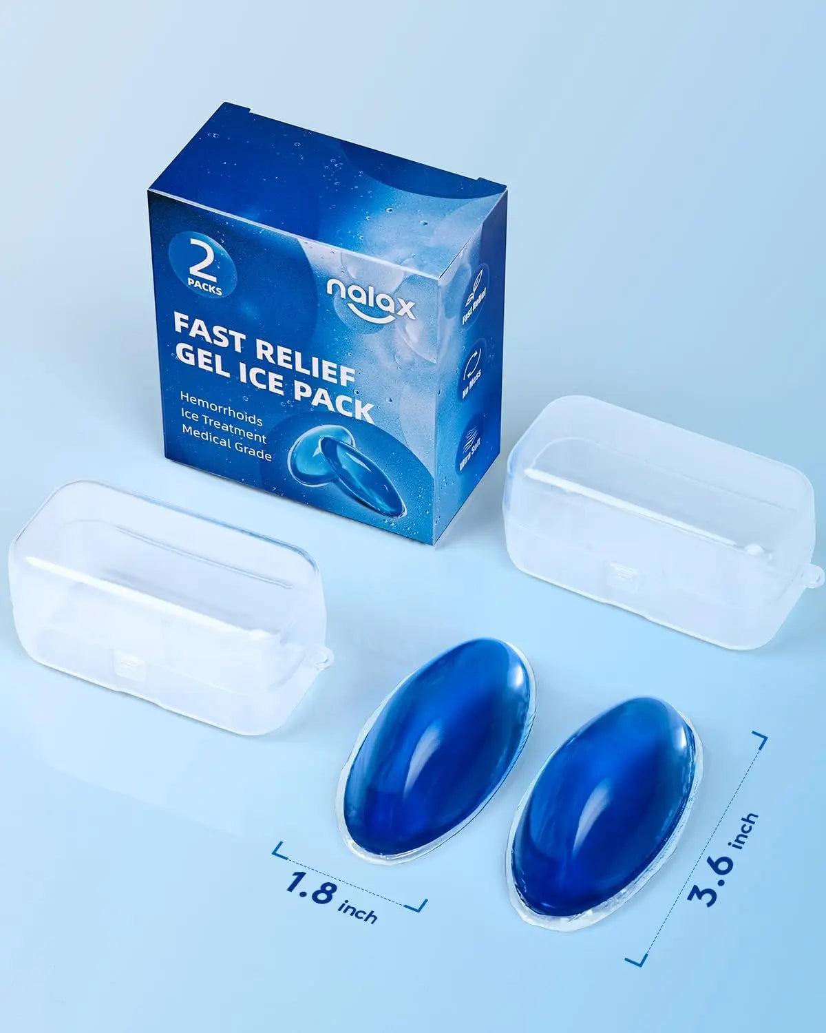 nalax Hemorrhoid Treatment Ice Pack for Fast Relief, FSA-HSA Eligible Cooling Gel Pads, Ultra-Soft, No Mess, Home Use for Hemorrhoid Sufferers & New Moms with Hemorrhoids, Includes 2 Storage Cases nalax buy supplements canada