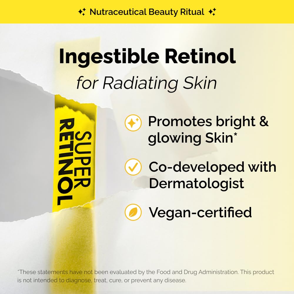 VITALBEAUTIE Super Retinol - Ingestible Liposomal Retinol & Vitamin C 1000mg Powder - Vegan K-Beauty Skin Supplement for Radiant Glass Skin & Tone, Dark Spot Care, 30 Packets VITALBEAUTIE buy supplements canada