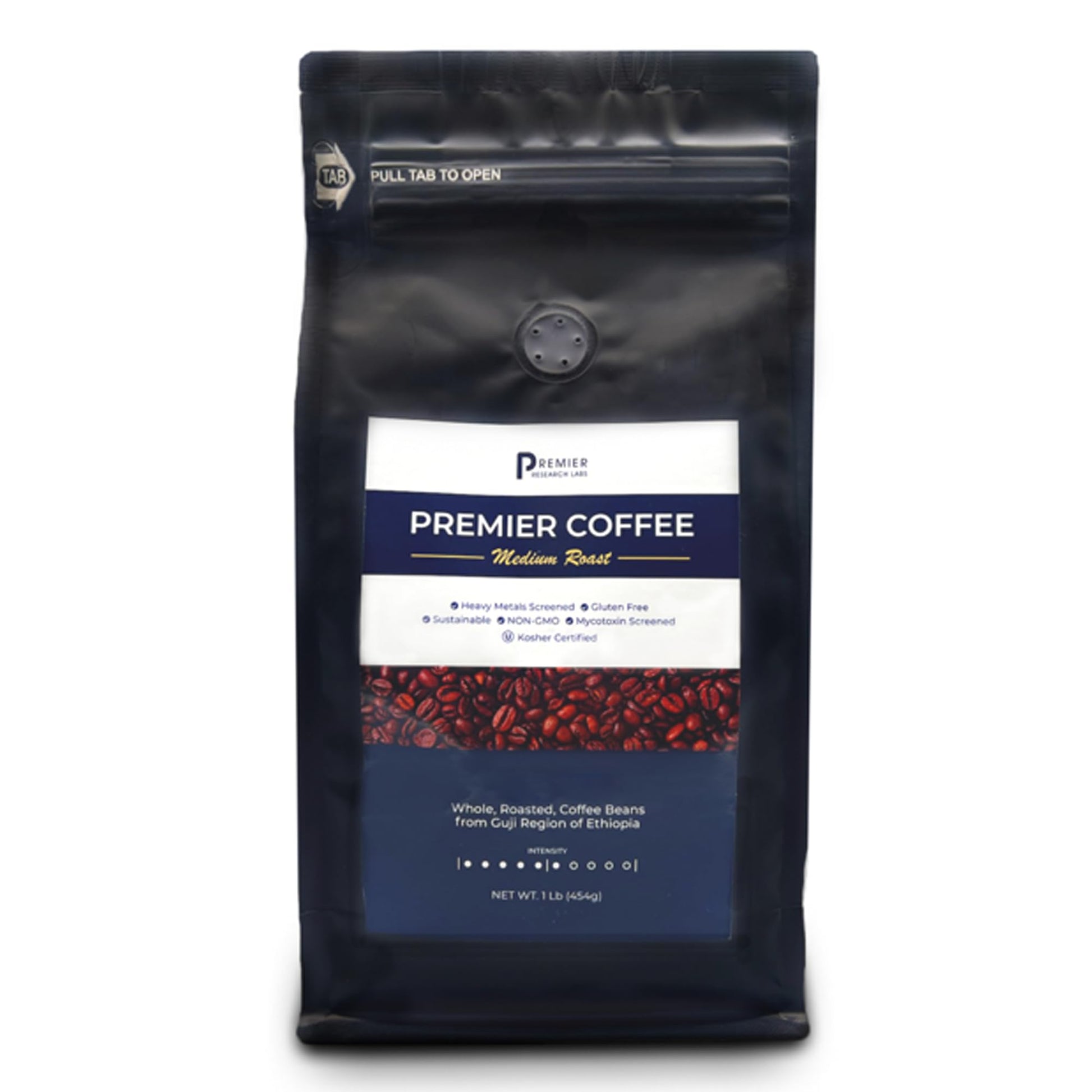 Premier Research Labs Organic Whole Roasted Coffee Beans - Medium Roast, From Guji Region of Ethiopia, Crafted for Optimal Health Benefits, Sweet & Fruity, Well-Balanced, Gluten Free - 1 Pound Premier Research Labs buy supplements canada