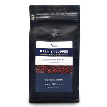 Premier Research Labs Organic Whole Roasted Coffee Beans - Medium Roast, From Guji Region of Ethiopia, Crafted for Optimal Health Benefits, Sweet & Fruity, Well-Balanced, Gluten Free - 1 Pound Premier Research Labs buy supplements canada