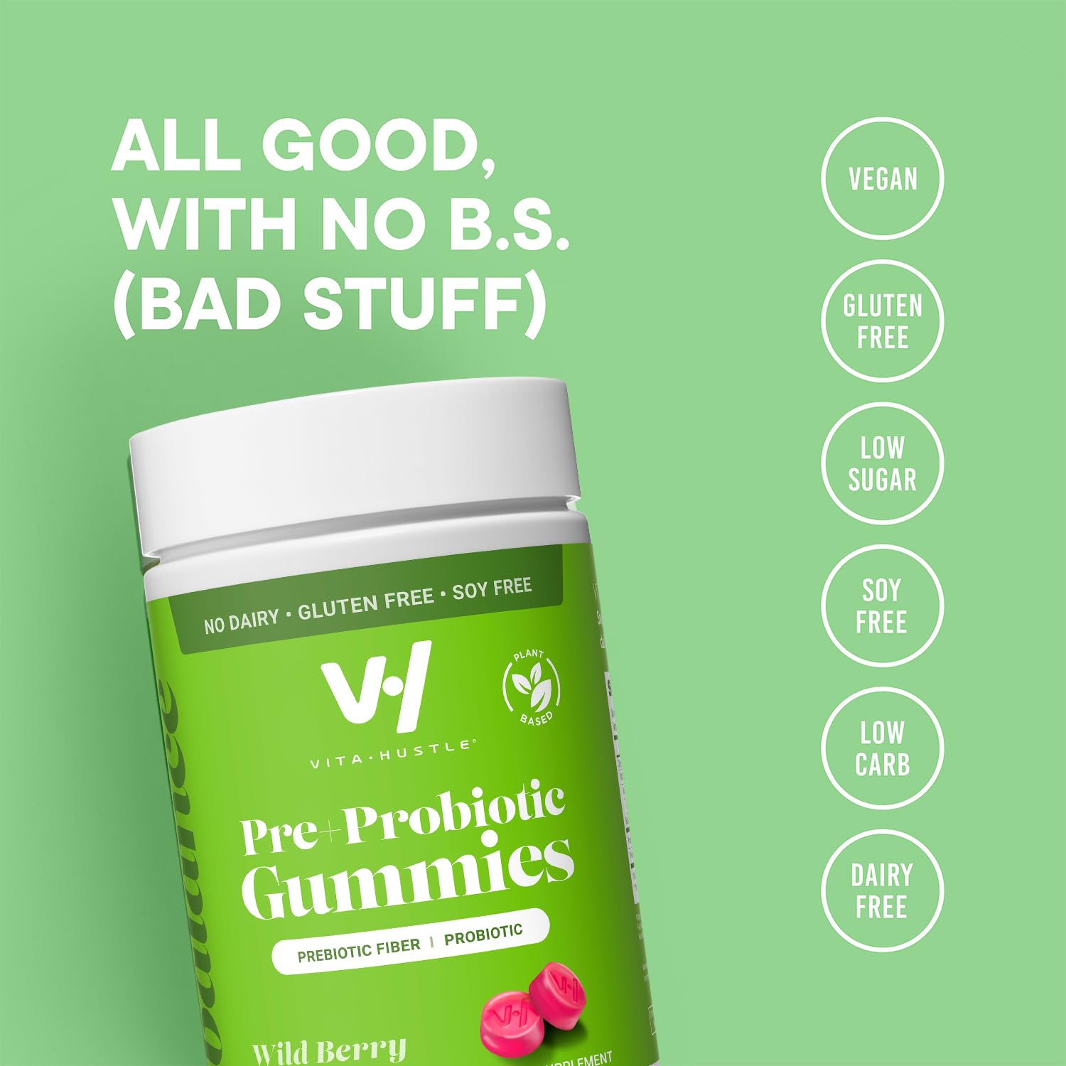 VitaHustle Probiotic Gummies + Prebiotics by Kevin Hart with Chicory Root Inulin Fiber VitaHustle buy supplements canada