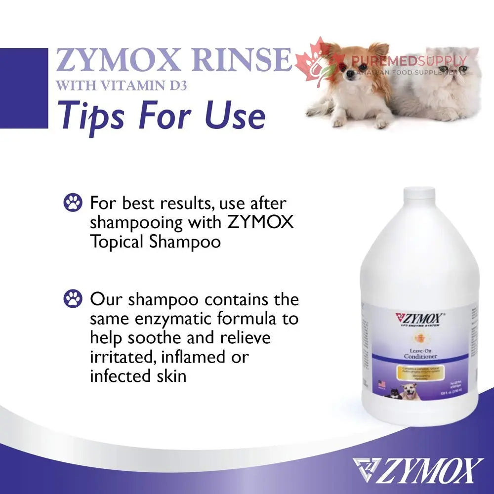 ZYMOX Leave-in Conditioner with Vitamin D3 for Cats & Dogs, 1gal Zymox buy supplements canada