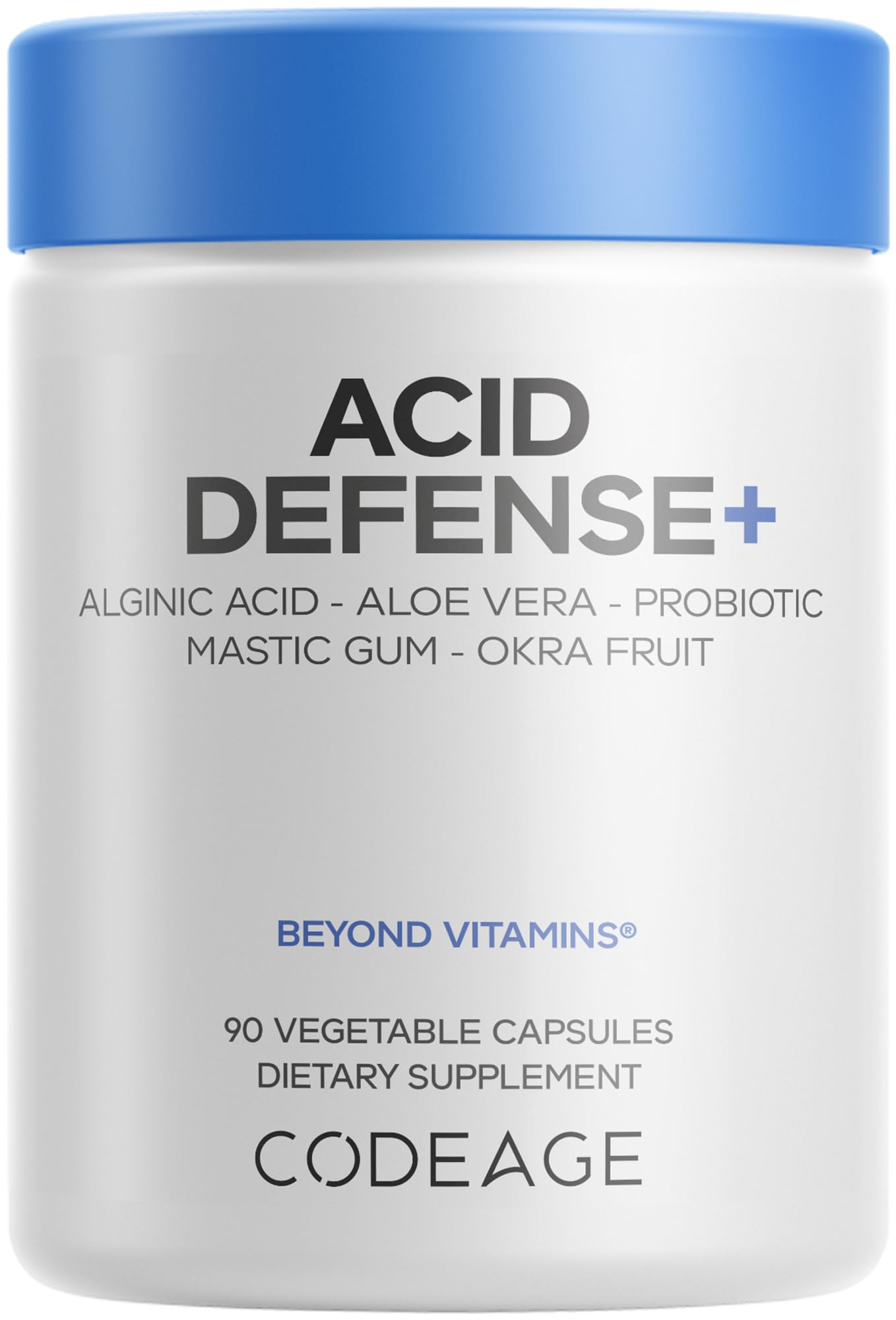 Codeage Acid Defense+ Supplement - Marshmallow Root, DGL Licorice, Aloe Vera, Probiotics, Alginic Acid, Zinc-L-Carnosine, Mastic Gum, Okra Fruit - Digestion Support - Non-GMO - 90 Capsules Codeage buy supplements canada