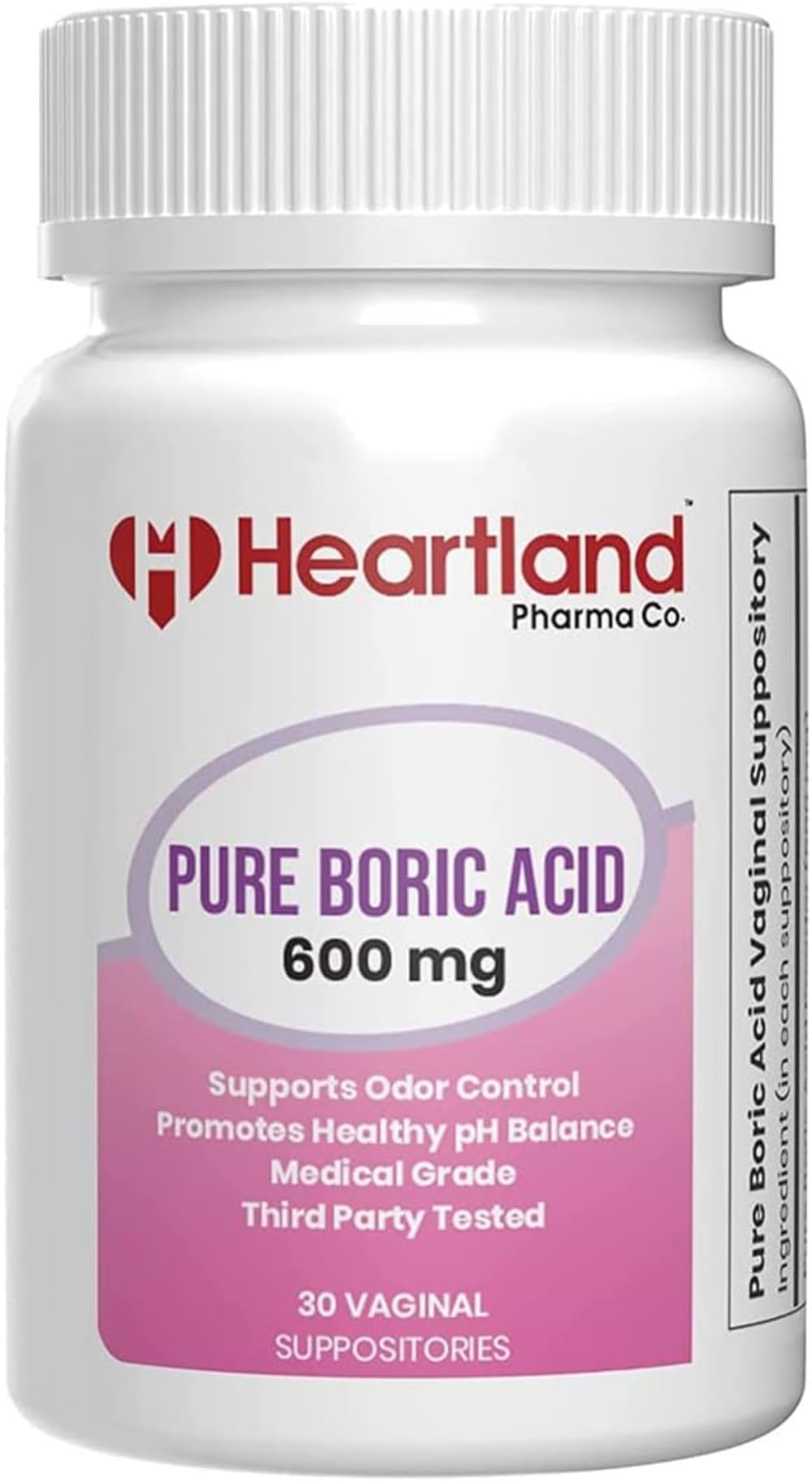 Heartland Pharma Boric Acid Vaginal Suppositories - Feminine Care - 100% Pure Boric Acid - (30 ct)(2 Pack) Heartland Pharma buy supplements canada
