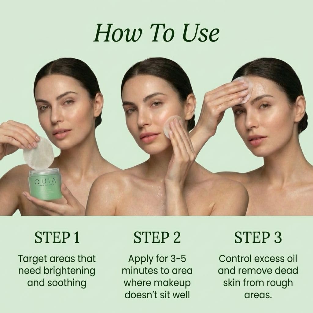 QUIA Toner Pads – AHA/BHA Dual-Action Exfoliate and Hydrate All in One – Soothing Formula for Sensitive Skin – Reduces Blackheads and Blemishes QUIA Beauty buy supplements canada