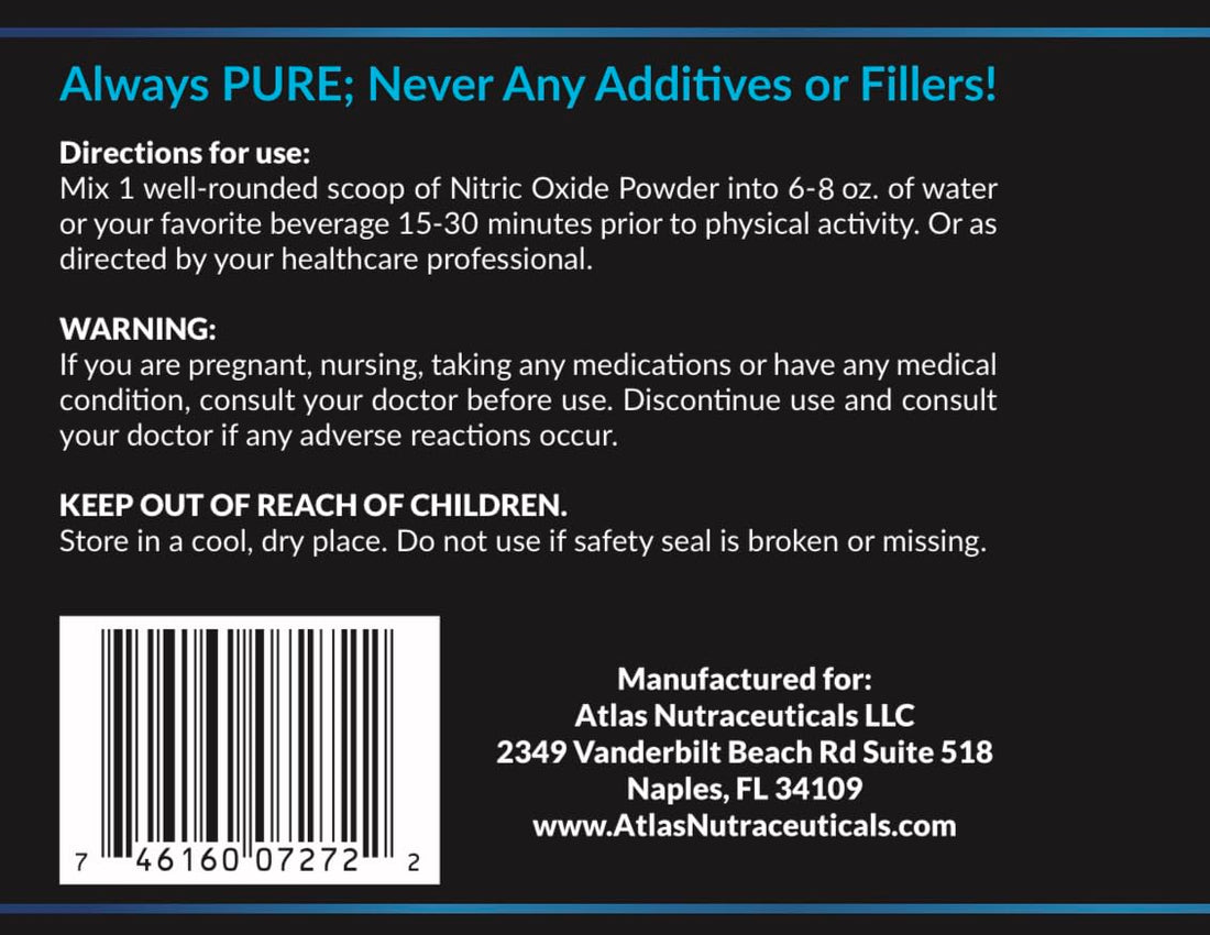 Atlas Nutraceuticals-Nitric Oxide Pump Powder-Non Stimulant Pre Workout 30 Servings Atlas Nutraceuticals buy supplements canada