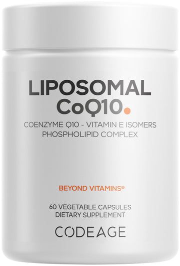 Codeage Liposomal CoQ10 Supplement - 125 mg Coenzyme Q10 with Vitamin E Isomers Tocopherols - 2-Month Supply - 1 Capsule Per Serving - Liposomal Delivery - Vegan, Non-GMO, Gluten-Free - 60 Capsules Codeage buy supplements canada