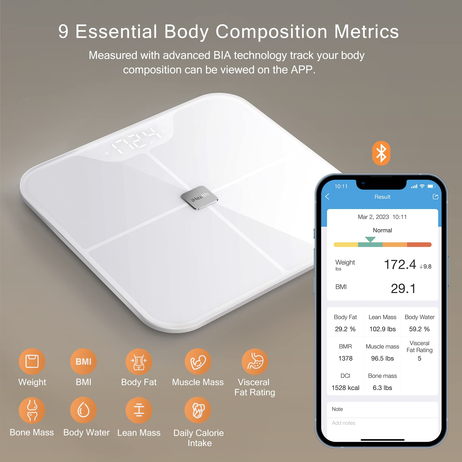 iHealth Nexus Smart Scale for Body Weight Bluetooth, Digital Bathroom Scale Body Fat and Muscle iHealth buy supplements canada