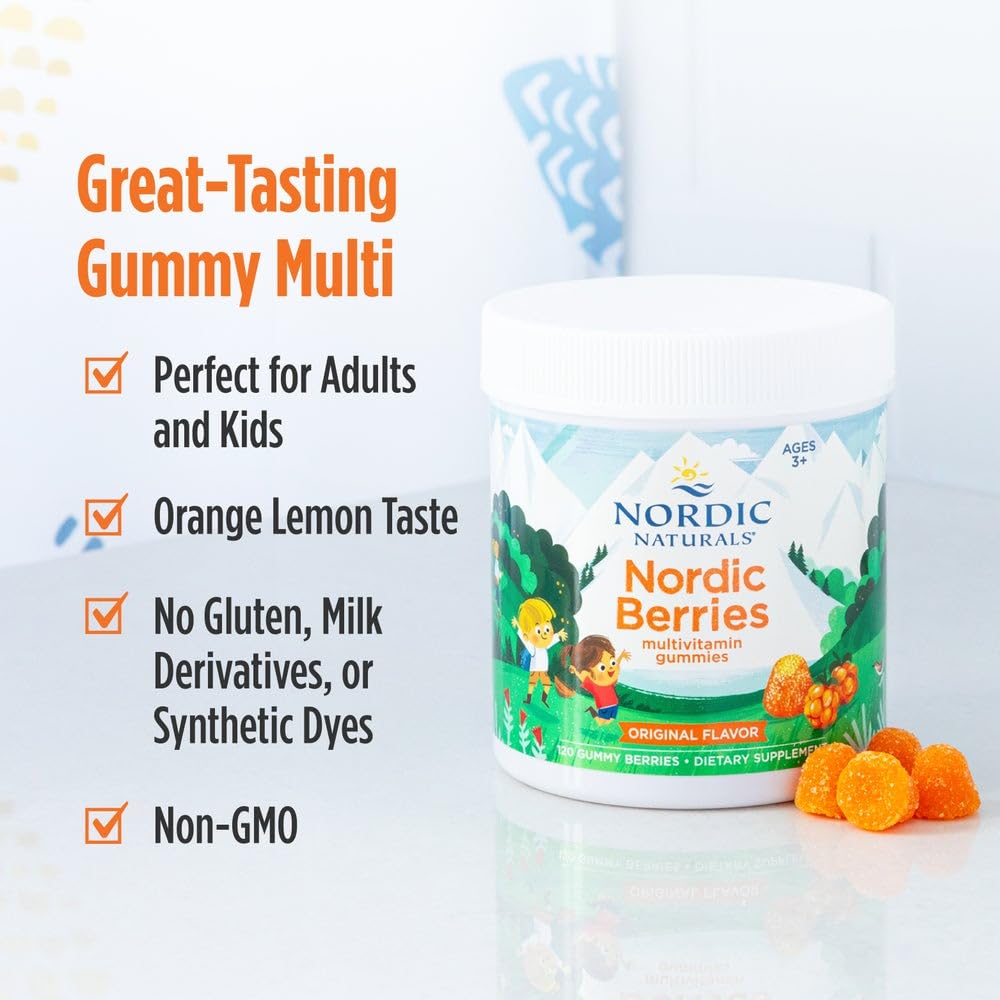 Nordic Naturals Nordic Berries, Citrus - 120 Gummy Berries - Great-Tasting Multivitamin for Ages 2+ - Growth, Development, Optimal Wellness - Non-GMO, Vegetarian - 30 Servings Nordic Naturals buy supplements canada