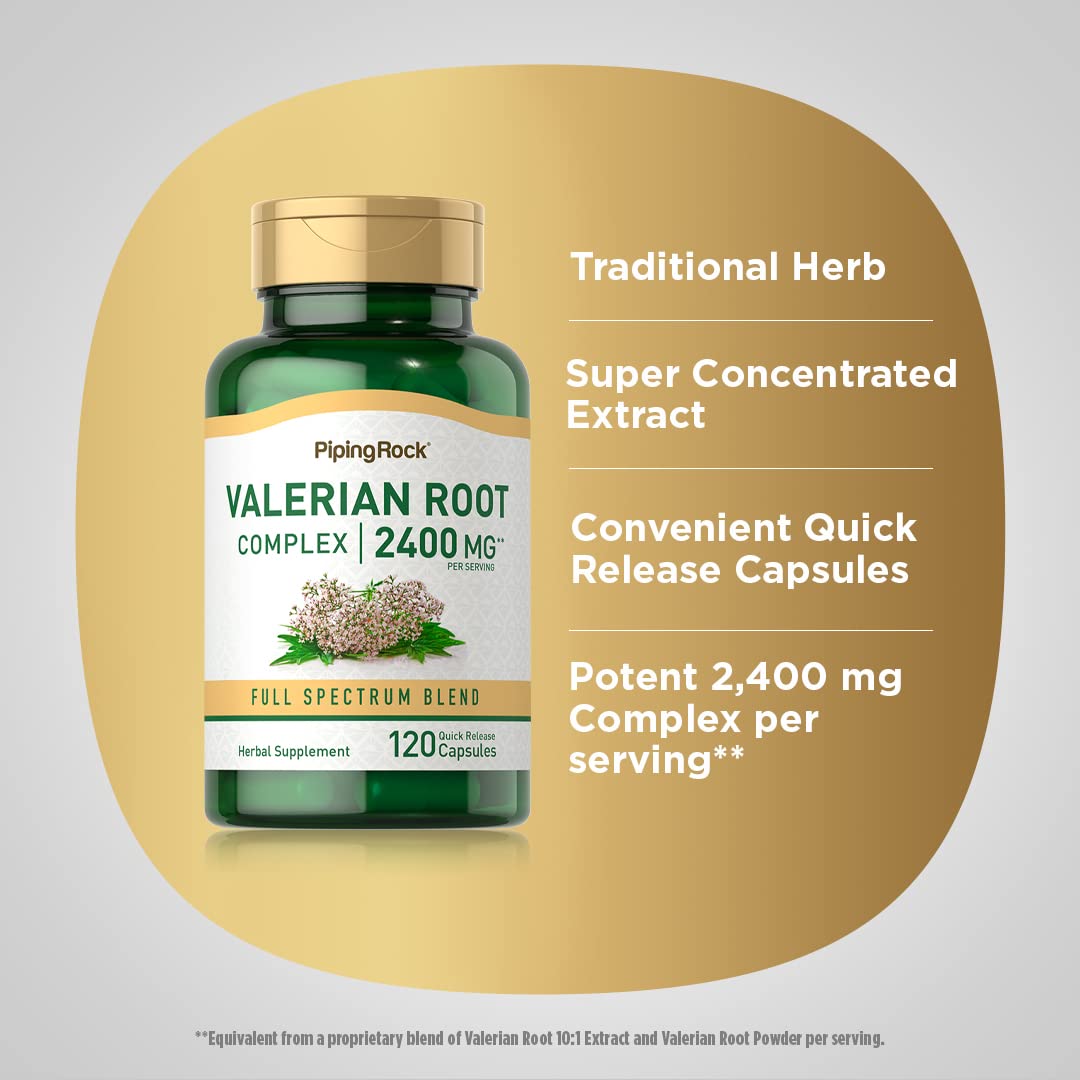 Piping Rock Valerian Root Capsules | 120 Count | Extract Supplement | Herbal Blend | Non-GMO, Gluten Free Piping Rock buy supplements canada