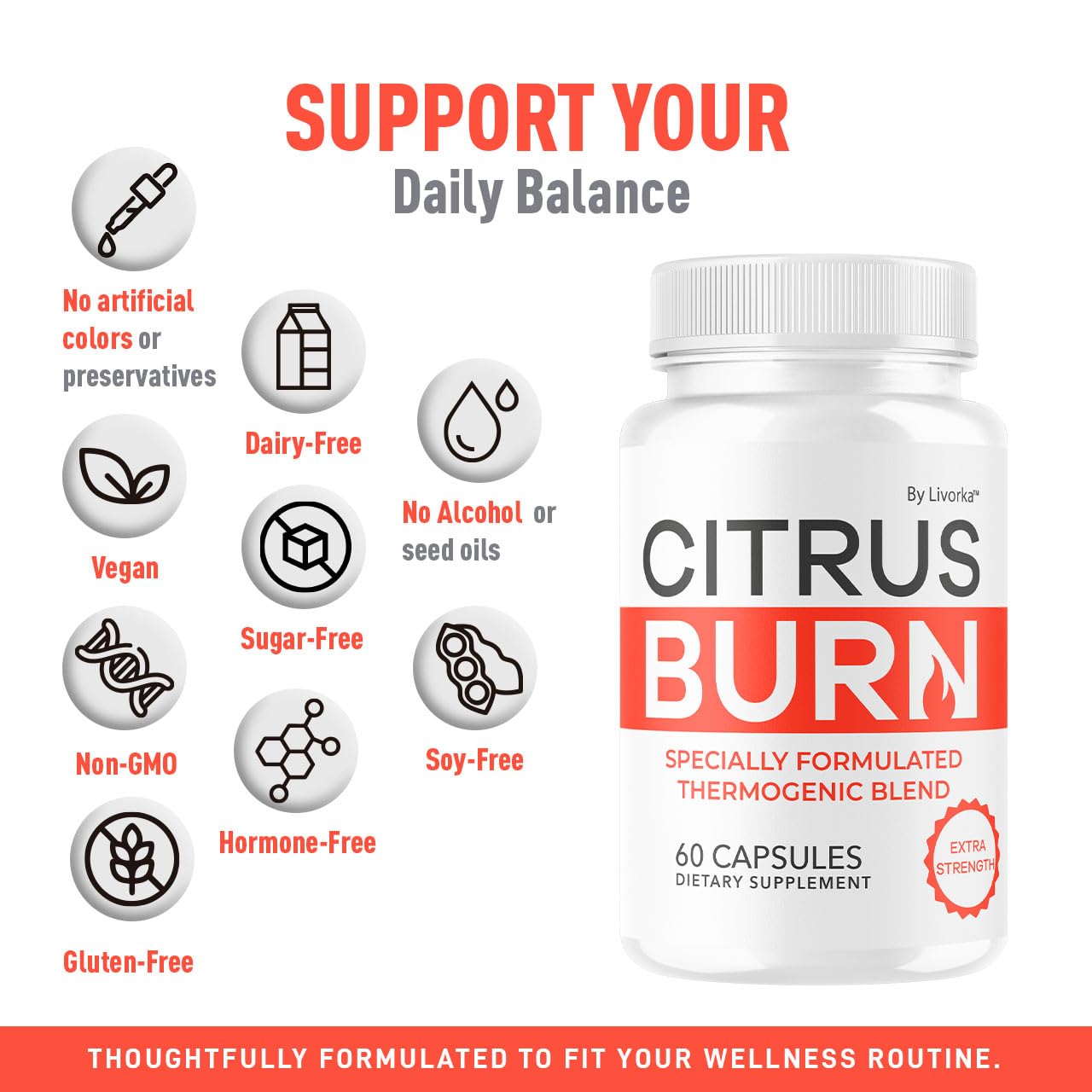 (5 Pack) Citrus Burn Capsules - Official CitrusBurn Pills Supplement Support All Natural Ingredients Advanced Formula Premium Multivitamin for Overall Health & Wellness, 300 Capsules for 5 Months LIVORKA buy supplements canada
