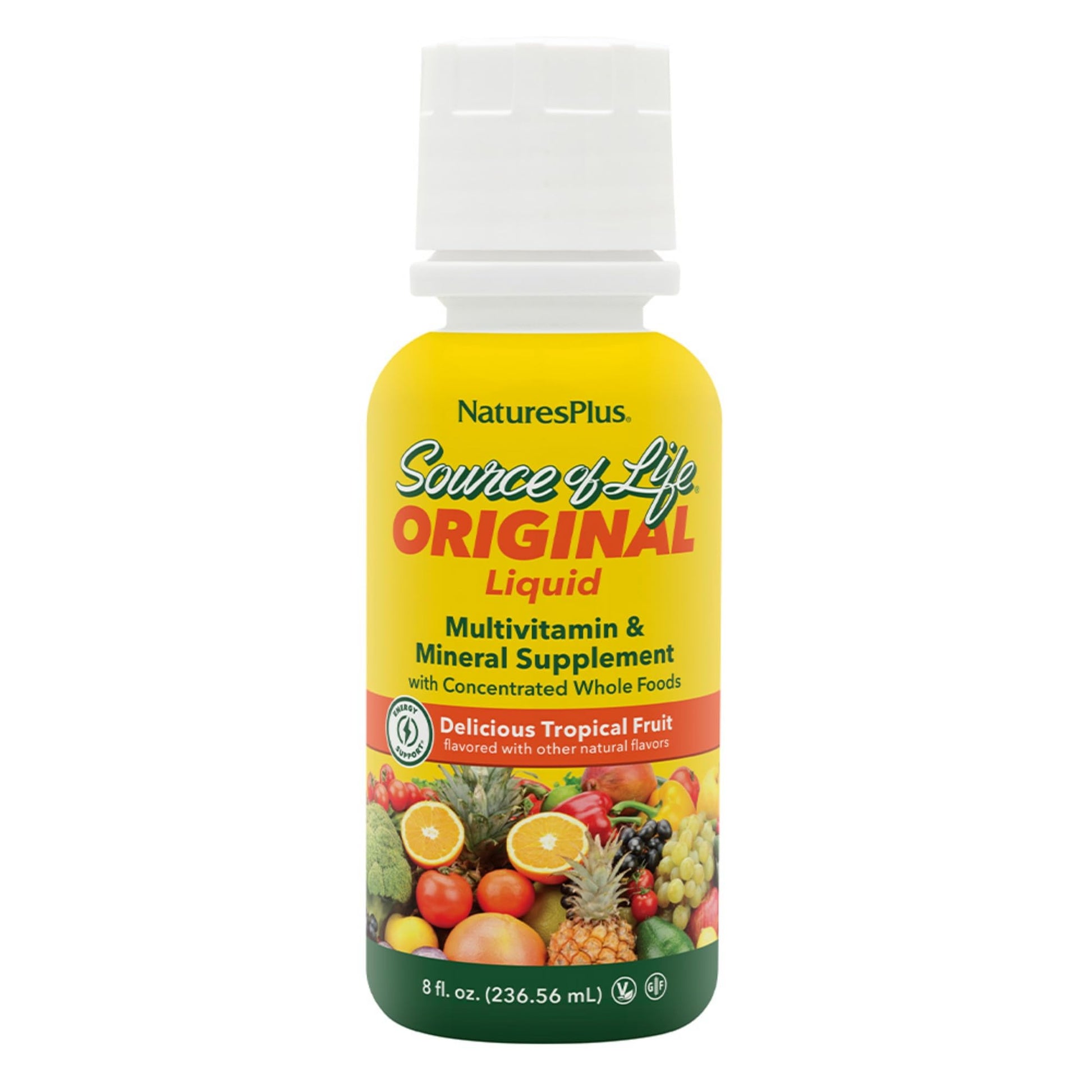 NaturesPlus Source of Life Liquid, Tropical Fruit - 8 fl oz - Multivitamin & Mineral Supplement - Gluten Free, Vegetarian - 8 Servings NaturesPlus buy supplements canada