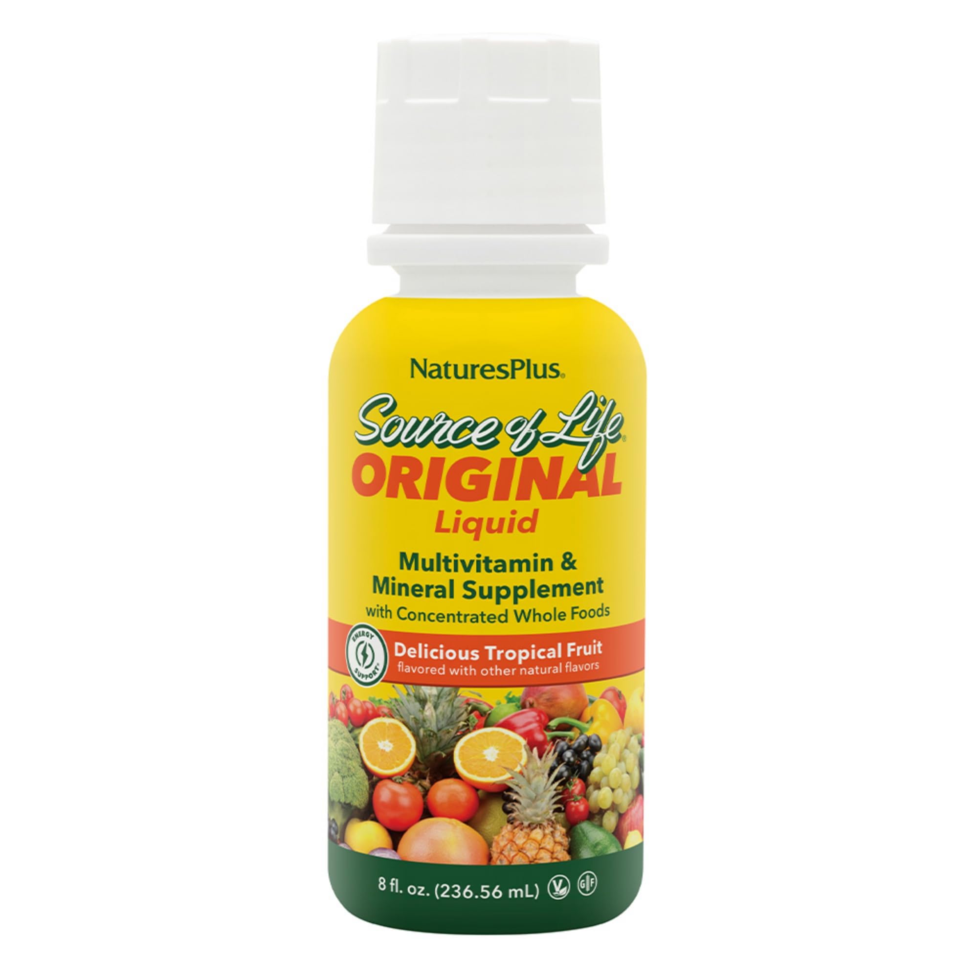 NaturesPlus Source of Life Liquid, Tropical Fruit - 8 fl oz - Multivitamin & Mineral Supplement - Gluten Free, Vegetarian - 8 Servings NaturesPlus buy supplements canada
