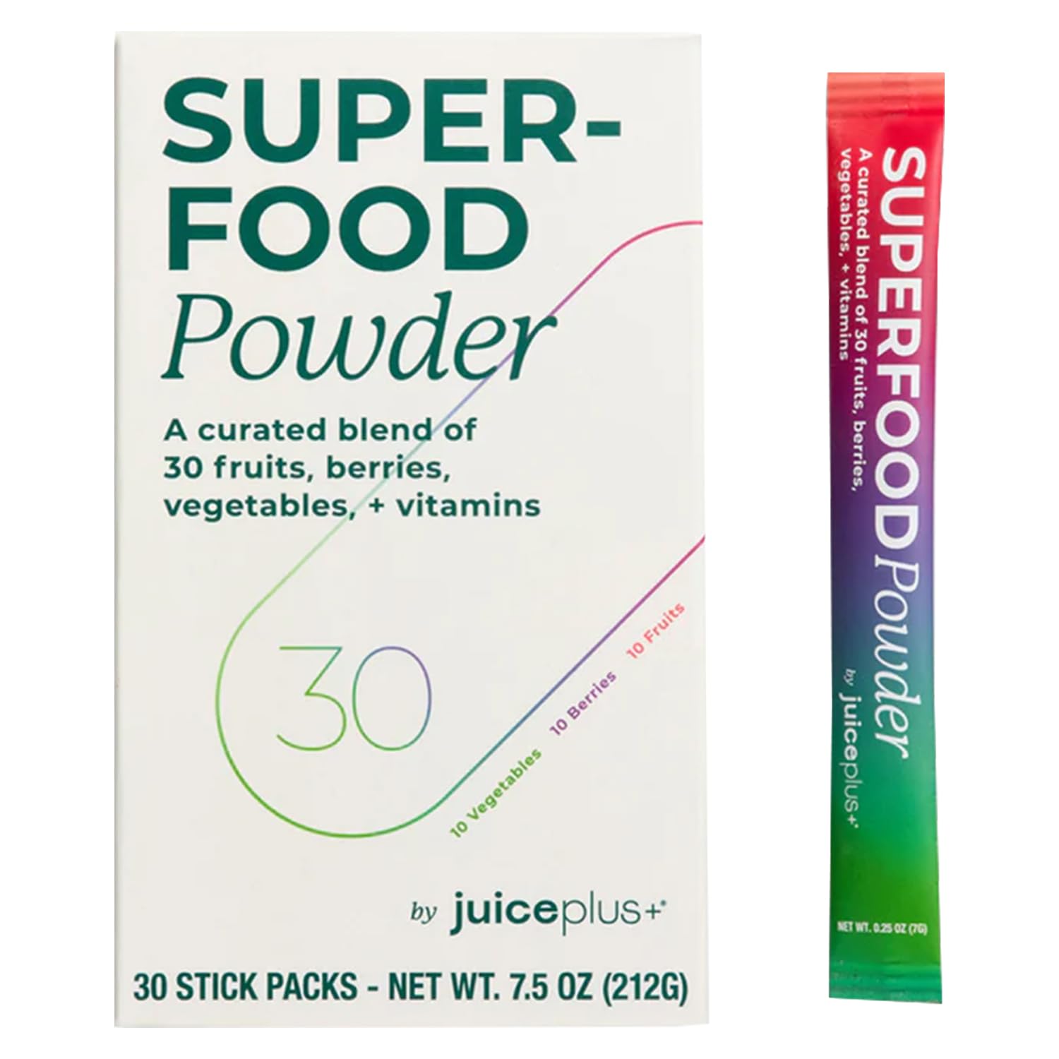 Juice Plus+ - Superfood Powder - Drink with 30 Fruits Berries Veggies Plant Vitamins for Refreshing Immune Wellness Boost - 30 Stick Packs Juice Plus+ buy supplements canada