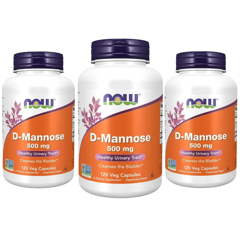 NOW Foods Supplements, D-Mannose 500 mg, Non-GMO Project Verified, Healthy Urinary Tract*, 120 Veg Capsules (Pack of 3) NOW Foods buy supplements canada