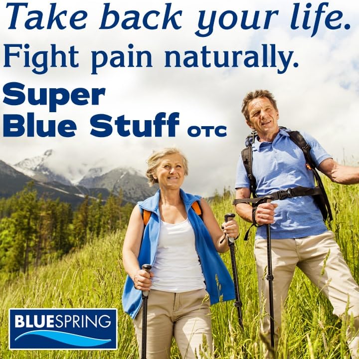 Super Blue Stuff OTC 12-oz. Pump Bottle - Natural, Made in USA, Paraben-free, Works in As Little As 5 Minutes for Joint/Muscle Pain, Backaches, Sprains/Strains, Bruises & Arthritis by Blue Spring Blue Spring buy supplements canada
