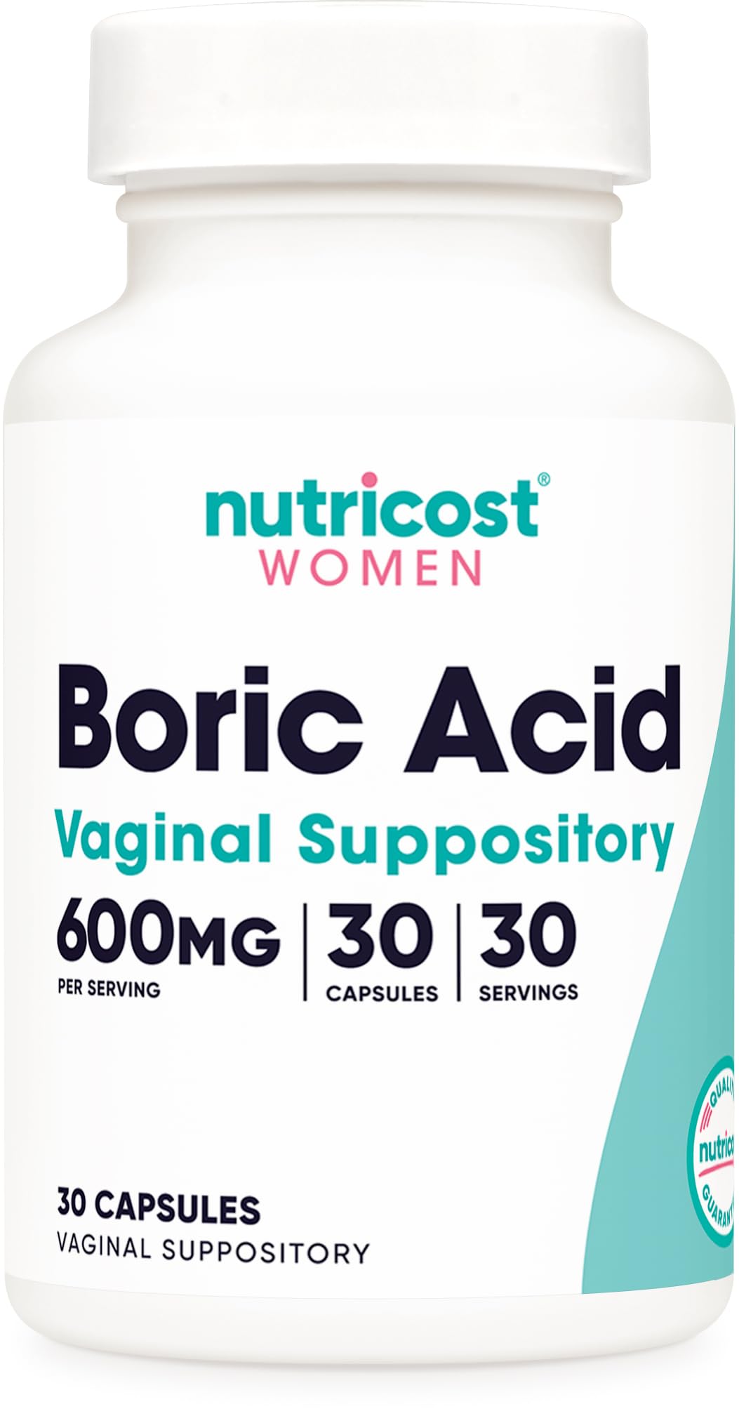Nutricost Boric Acid 600mg, 30 Capsules - Vaginal Suppository - Non-GMO - for Women Nutricost buy supplements canada
