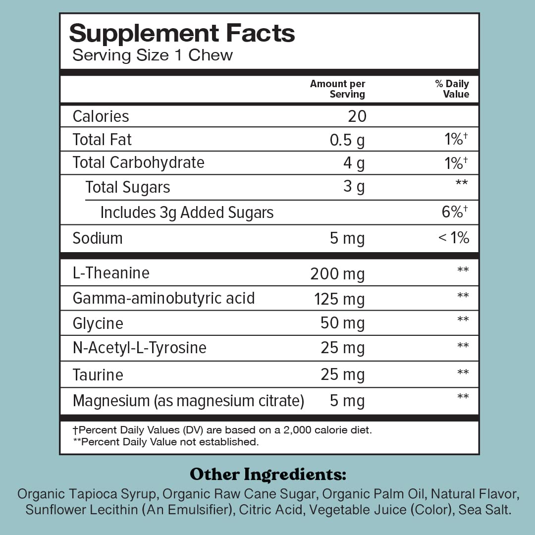 Chewsy So Long Stress, Calm Fruity Chews, Stay Calm & Focused. w/L-theanine, Amino Acid, GABA, Glycine, Tyrosine, Taurine & Magnesium. Non-GMO and Gluten-Free. Tropical Fruity Chews, 30-Day Supply CHEWSY buy supplements canada