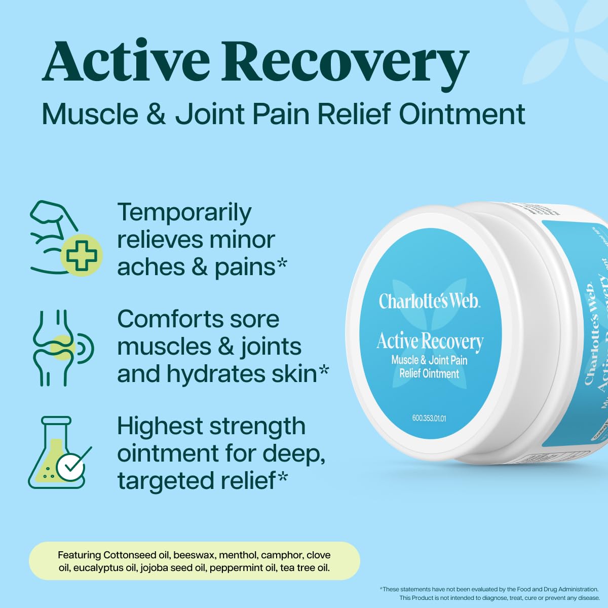 Charlotte's Web Active Recovery Muscle & Joint Relief Ointment 1.55oz Charlotte's Web buy supplements canada