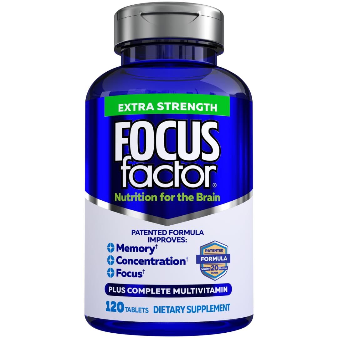 Focus Factor Adults Extra Strength, 120 Count - Brain Supplement for Memory, Concentration and Focus - Complete Multivitamin with DMAE Focus Factor buy supplements canada