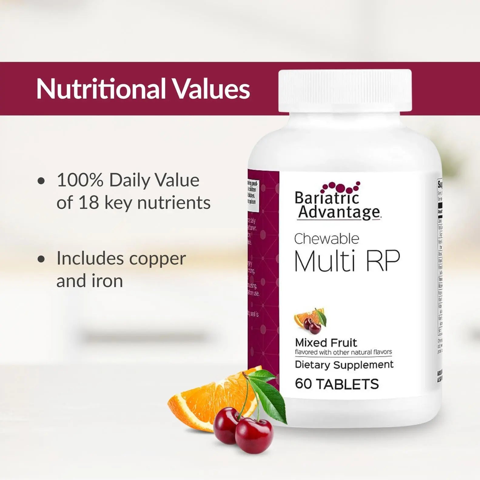 Bariatric Advantage Chewable Multi RP Multivitamin - for Bariatric Surgery Patients - with Iron, Copper, Vitamin C, A, Zinc & More Bariatric Advantage buy supplements canada
