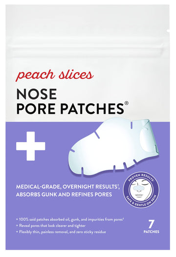 Peach Slices - Nose Pore Patches (7 ct) - Overnight Blackhead Remover - Pore Strips - Absorbs Gunk - Thin, Flexible & Painless - Hydrocolloid Patches Peach Slices buy supplements canada