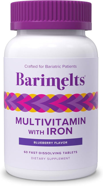 BariMelts Bariatric Multivitamin with Iron - 1 Month Supply (60 Fast-Dissolving Tablets) - Sugar-Free - Post-Op Bariatric Vitamins BariMelts buy supplements canada