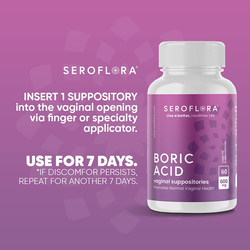 Seroflora Boric Acid Vaginal Suppositories - Promotes Vaginal pH Balance and Odor Control Seroflora buy supplements canada